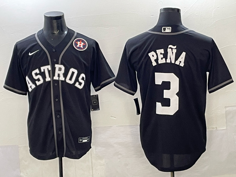 Men Houston Astros 3 Pena Black Nike 2025 MLB Jersey 0013